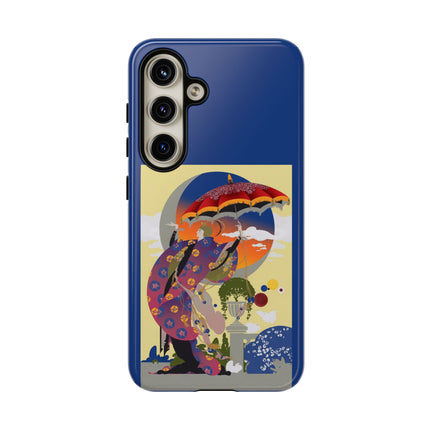 Parasol Sunset Geisha Phone Case – Elegant Twilight Grace
