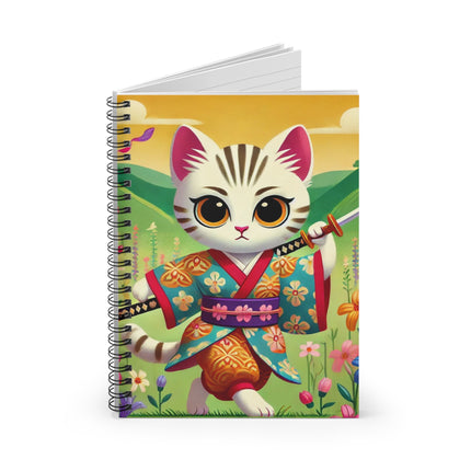 Samurai Kitten Spiral Notebook - Ruled Line