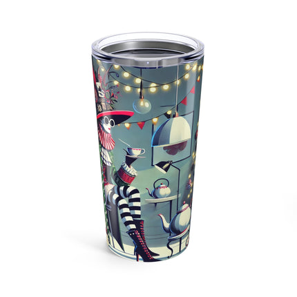 Whimsical Christmas Tea Party Tumbler 20oz