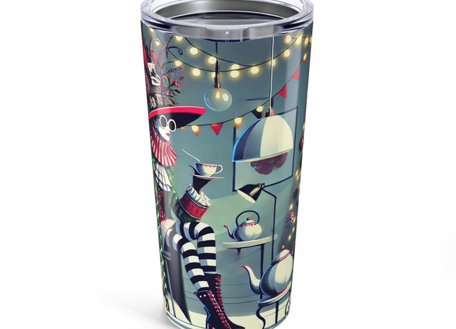 Whimsical Christmas Tea Party Tumbler 20oz