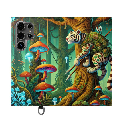 🐅🌿 Silent Stripes Flip Case – Stealth, Grace & Enchanted Forest