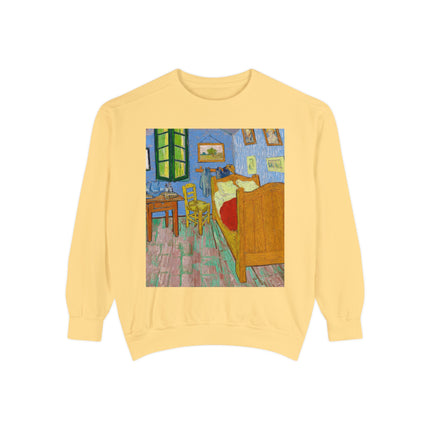 The Bedroom by Vincent van Gogh Unisex Garment-Dyed Sweatshirt