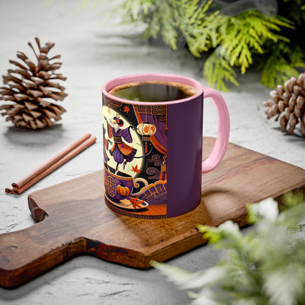 Theatrical Halloween Mice on Teacup Colorful Mugs (11oz, 15oz)