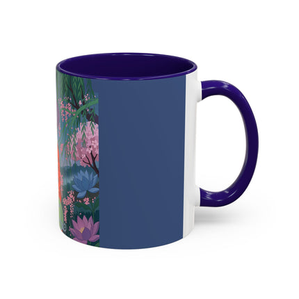 The Lady Of The Cherry Blossoms Colorful Mugs – Art Deco Spring Elegance