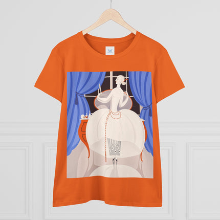 🦢💎 The Ivory Midnight Muse Cotton Tee – Art Deco Fashion Elegance