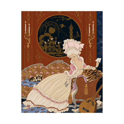 💌🐕 The Lady Of The Secret Letter Matte Vertical Poster – Art Deco Salon Elegance