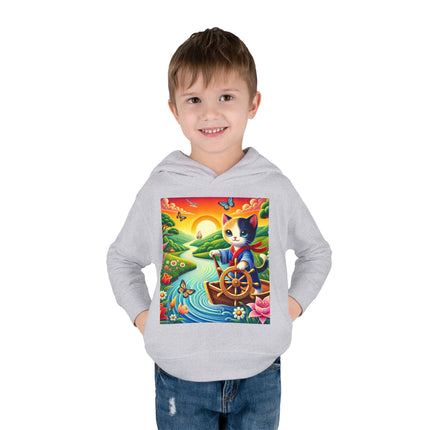 Sailor Kitten’s River Adventure Toddler Pullover Fleece Hoodie
