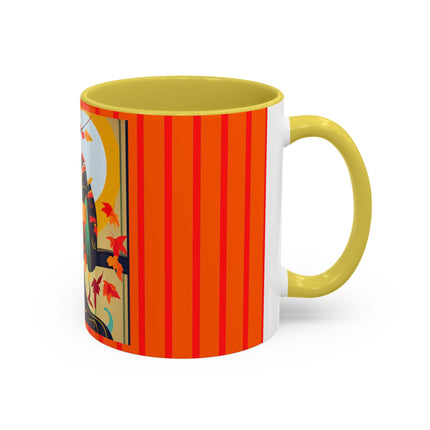 Black Cat in Kimono Colorful Mugs, 11oz