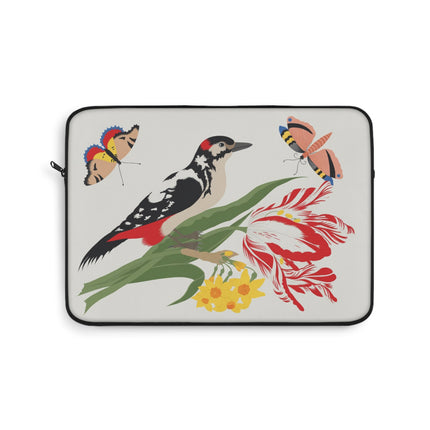 Woodpecker & Tulip Laptop Sleeve – Vibrant Energy & Cheerful Charm