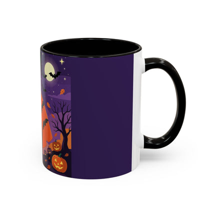 🎃🌕 The Pumpkin Moon Enchantress Colorful Mug – Elegant Halloween Masquerade