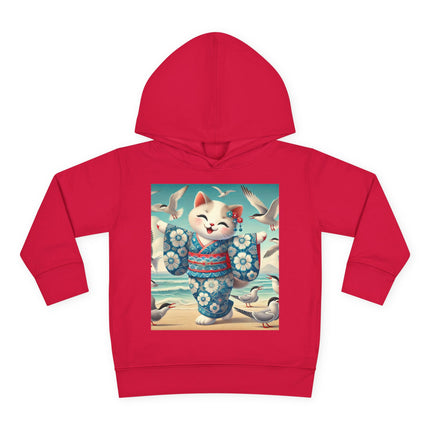 Geisha Kitten by the Seaside Toddler Pullover Fleece Hoodie