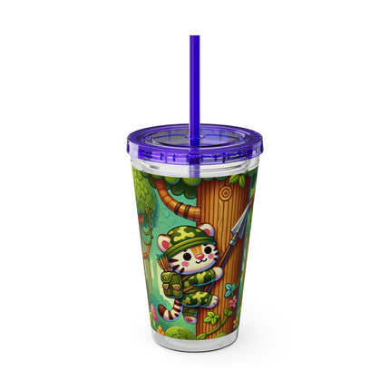 Stealthy Stripes Sunsplash Tumbler with Straw, 16oz