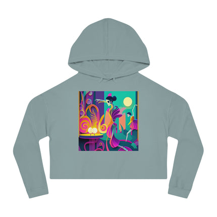 Dance of the Skeleton Ballerinas Women’s Cropped Hooded Sweatshirt