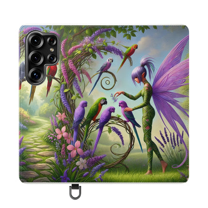 🧚🦜 Lavender-Winged Fairy Flip Case – Dreamy Elegance & Spring Whimsy