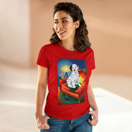A Dalmatian's Cozy Corner Women's Midweight Cotton Tee