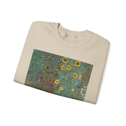 Farm Garden with Sunflowers by Gustav Klimt Heavy Blend™ Crewneck Sweatshirt