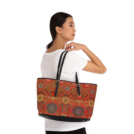 Japanese Fan Pattern by G.A. Audsley PU Leather Shoulder Bag