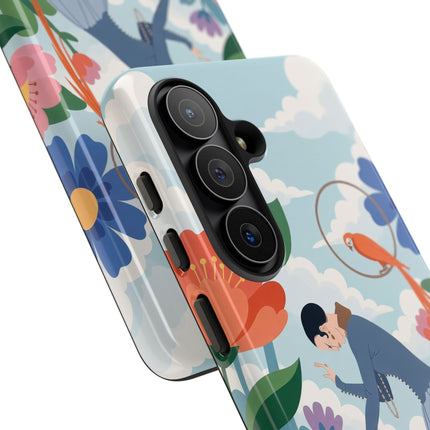 🦜🌺 The Lady Of The Garden Aviary Phone Case – Art Deco Floral Whimsy