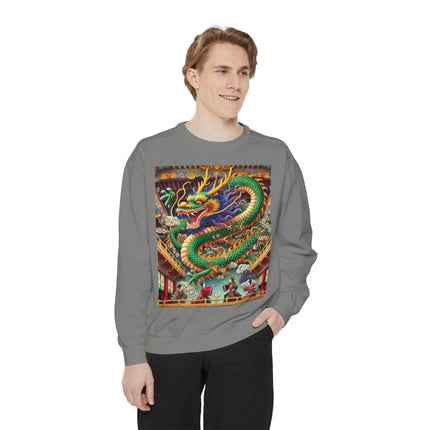 Tibetan Dragon Over Kabuki Duel Sweatshirt
