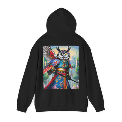 Cyberpunk Samurai Owl – Heavy Blend™ Hooded Sweatshirt