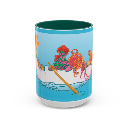 A Rooster's Seafaring Adventure Colorful Mugs, 11oz