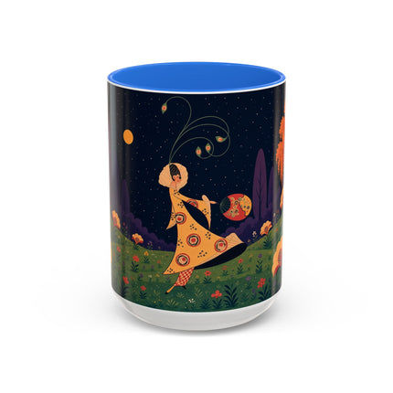 🌙🌼 The Moonlit Floral Dancer Colorful Mug – Art Deco Garden Fantasy