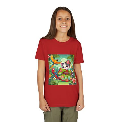 Parrot Dance of the Geisha Kitten Youth Short Sleeve Tee