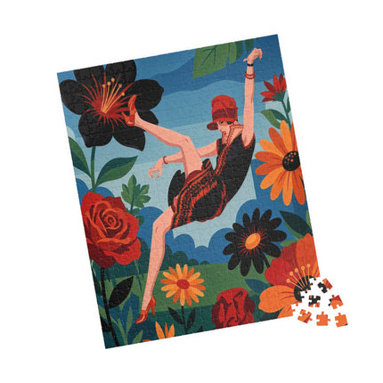 🌺✨ The Lady In The Fabulous Flowers Puzzle – Art Deco Floral Fantasy