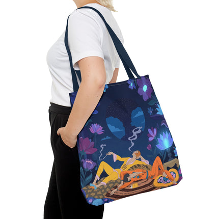 🌙🌺 The Midnight Garden Dreamers Tote Bag – Art Deco Nocturne