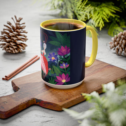 Moonlight Waltz Among The Blossoms Colorful Mugs – Art Deco Floral Enchantment