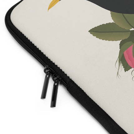 🐦🌹 Blackbird & Rose Laptop Sleeve – Timeless Beauty & Elegant Charm
