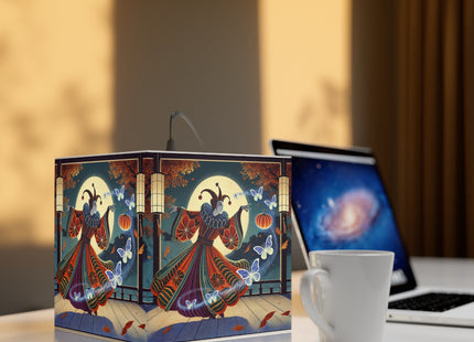 Court Magician with Ghost Butterflies Light Cube Lamp