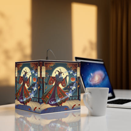 Court Magician with Ghost Butterflies Light Cube Lamp