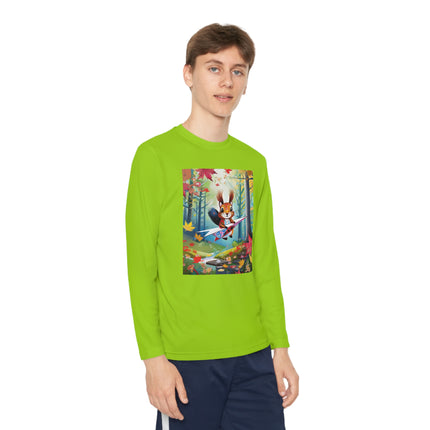 Acorn Aviator Youth Long Sleeve Competitor Tee – Woodland Flight & Whimsical Adventure