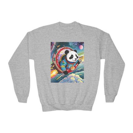Panda-naut Youth Crewneck Sweatshirt – Cosmic Adventure & Playful Exploration