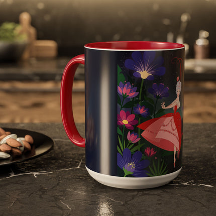 Moonlight Waltz Among The Blossoms Colorful Mugs – Art Deco Floral Enchantment