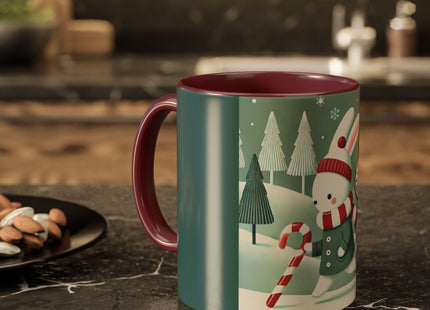 Candy Cane Timekeeper Bunny Colorful Mugs (11oz, 15oz)