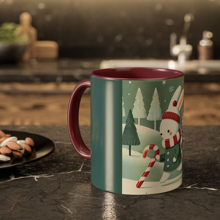 Candy Cane Timekeeper Bunny Colorful Mugs (11oz, 15oz)