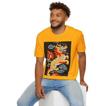 🐅🔥 The Golden Fire Tiger Softstyle T-Shirt – Celestial Flames & Eastern Fantasy