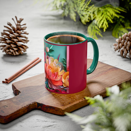 Peonies in Full Bloom Colorful Mugs (11oz, 15oz)