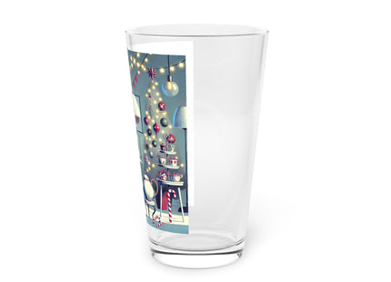 Whimsical Christmas Tea Party Glass, 16oz