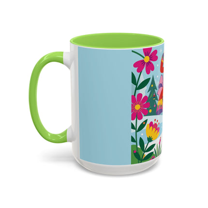 🌸🎄 Christmas In The Winter Garden Colorful Mug – Whimsical Holiday Fantasy