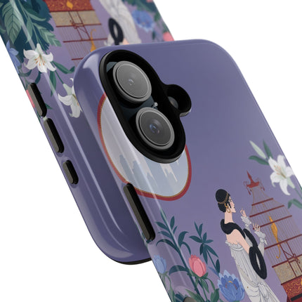 🌸🐦 The Lady Of The Garden Birdcage Phone Case – Art Deco Floral Elegance