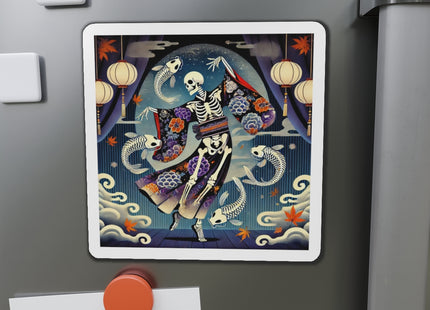 Skeleton Kabuki Performer Die-Cut Magnets (5 Sizes)