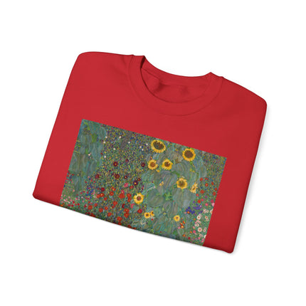 Farm Garden with Sunflowers by Gustav Klimt Heavy Blend™ Crewneck Sweatshirt