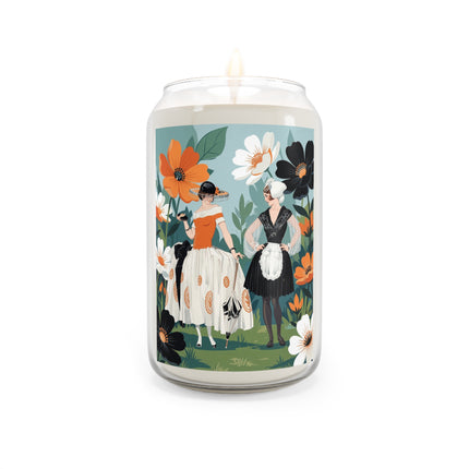 🌸☕ The Garden Tea Companions Scented Soy Candle – Art Deco Floral Fashion