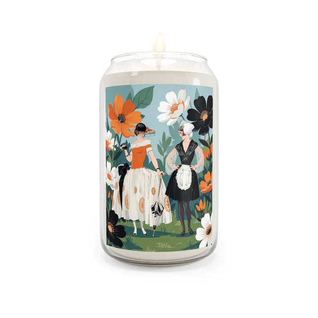 🌸☕ The Garden Tea Companions Scented Soy Candle – Art Deco Floral Fashion