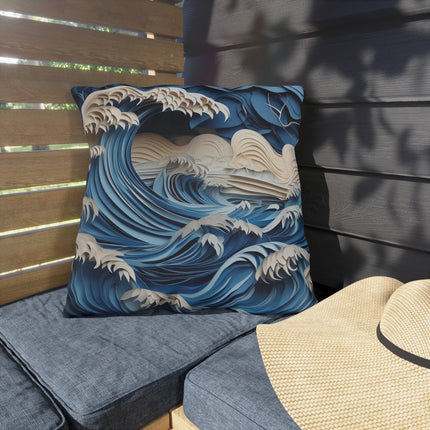 Dramatic Ocean with Crashing Waves Outdoor Pillows