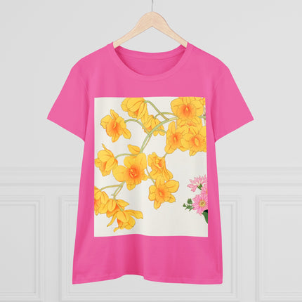 Golden Bow Orchid Women's Midweight Cotton Tee