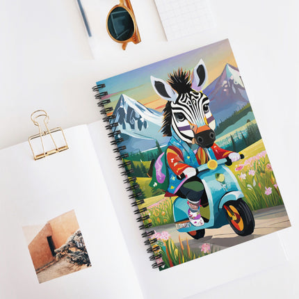 Stripes on Wheels Spiral Notebook - Ruled Line